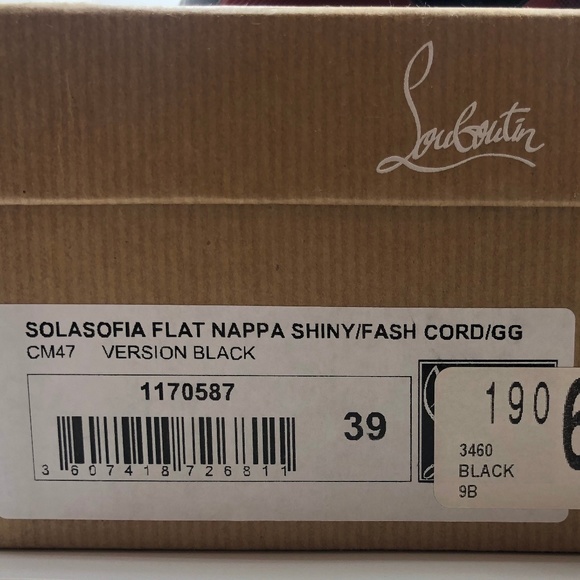 LOUBOUTIN SOLA SOFIA POINTED BLACK FLAT 39 (US 9) - Picture 7 of 8